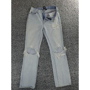 BDG Bootcut Distressed High Rise Straight Leg Jeans Light Wash 27x30